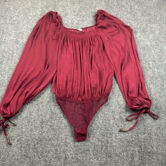 Free People Tops - FREE PEOPLE Intimately Women’s Another Round Pomegranate Red Blouse bodysuit XS